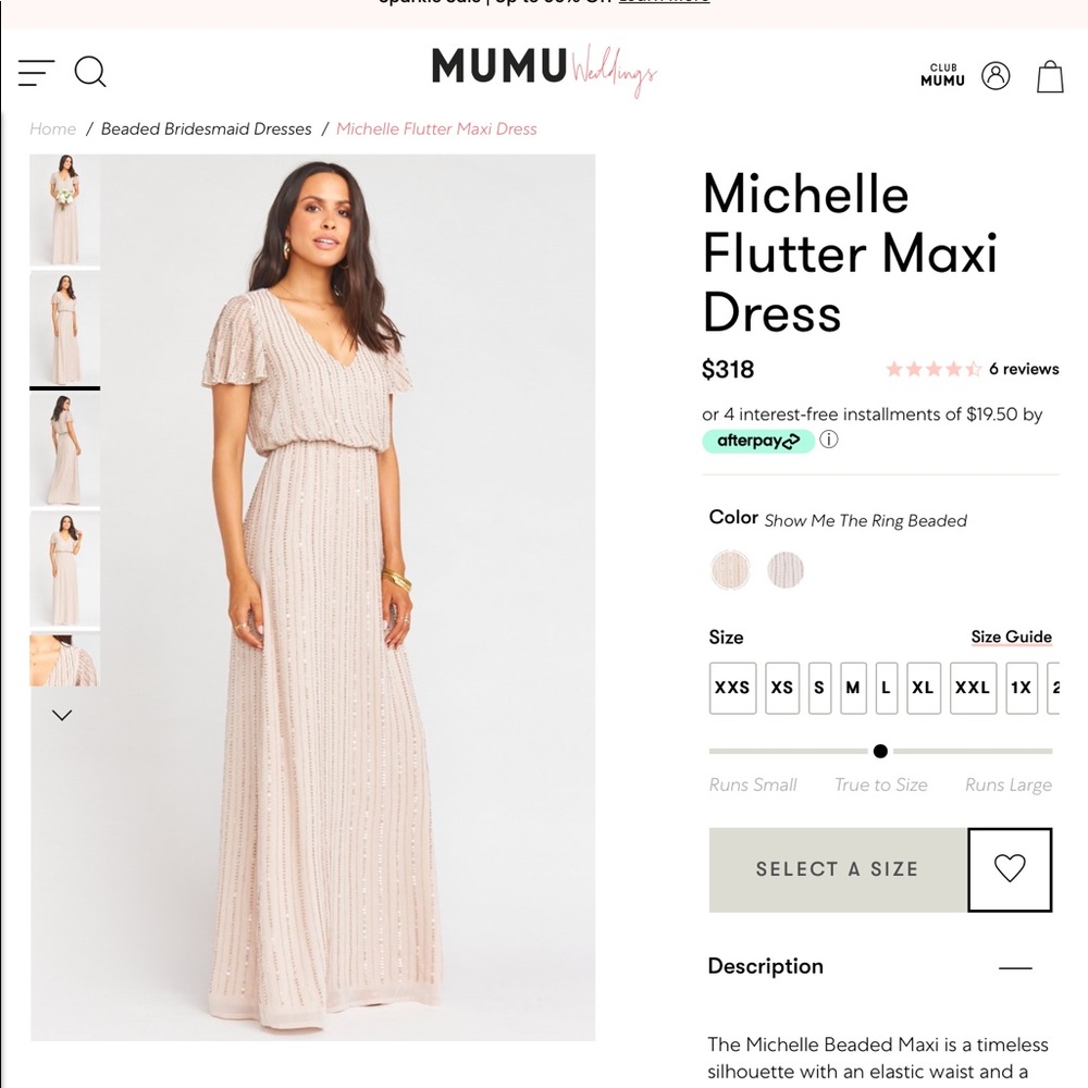 Show Me Your Mumu Michelle Flutter Maxi Dress - Show Me The Ring Beaded